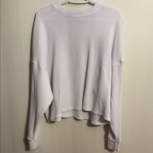 Abercrombie & Fitch White Waffle Knit Sweater